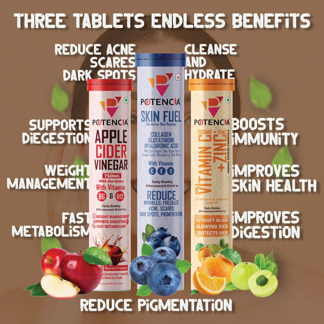 Apple Cider+Skin Fuel+Vitamin C Combo