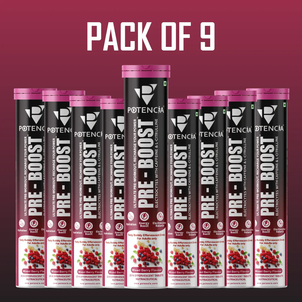 Pack of 9 Pre-Boost Mixed Berry