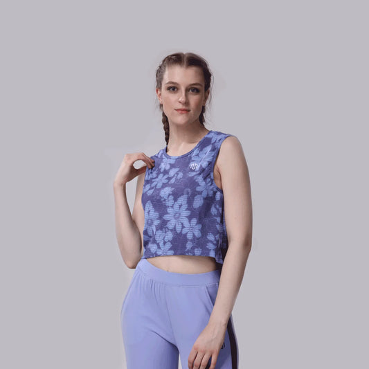Activechill Athletic Flower Print Cropped Tank
