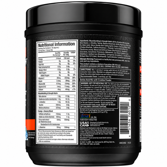 MuscleTech VaporX5 Pre-Workout – Blue Razz Freeze
