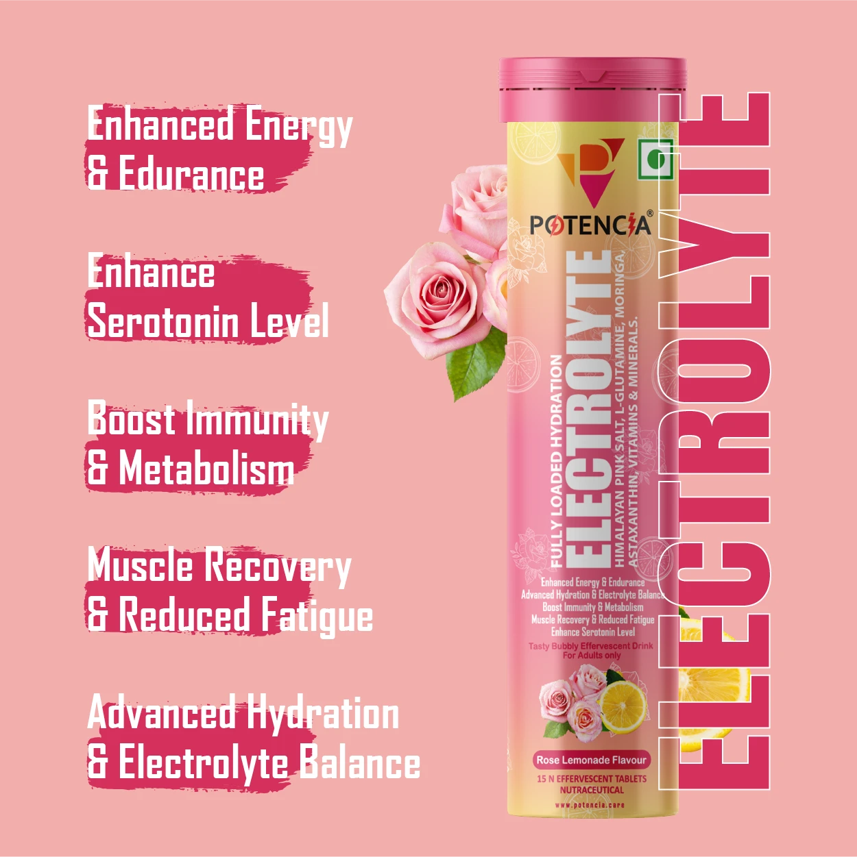 Pack of 6 Electrolyte Rose Lemonade