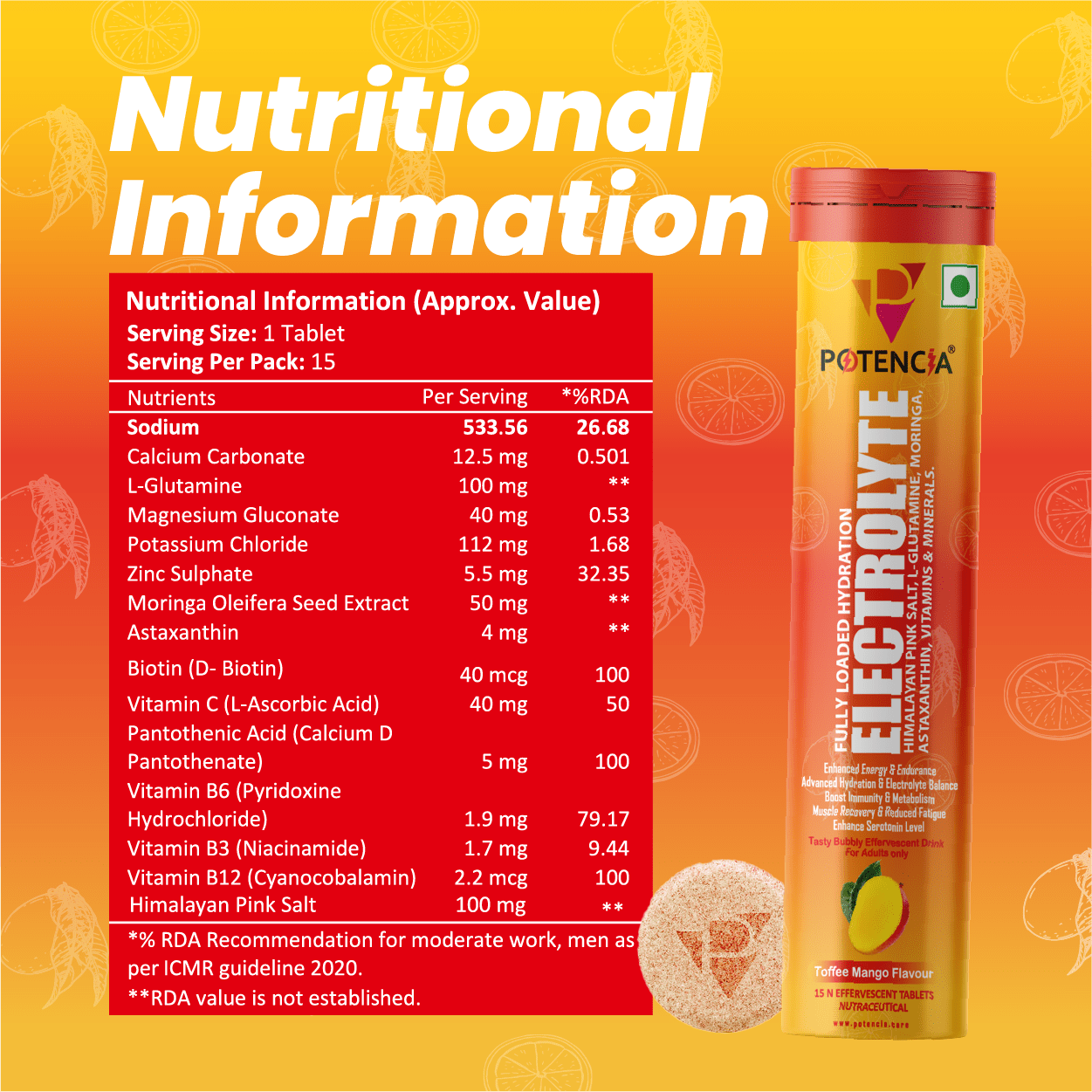 Pack Of 9 Electrolyte Toffee Mango