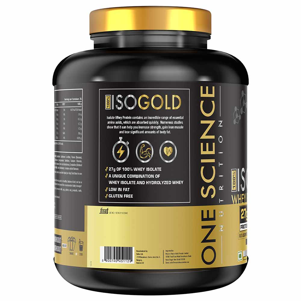 One Science 100% Iso Gold Whey Protein Isolate, 2.27 kg (5 lb)