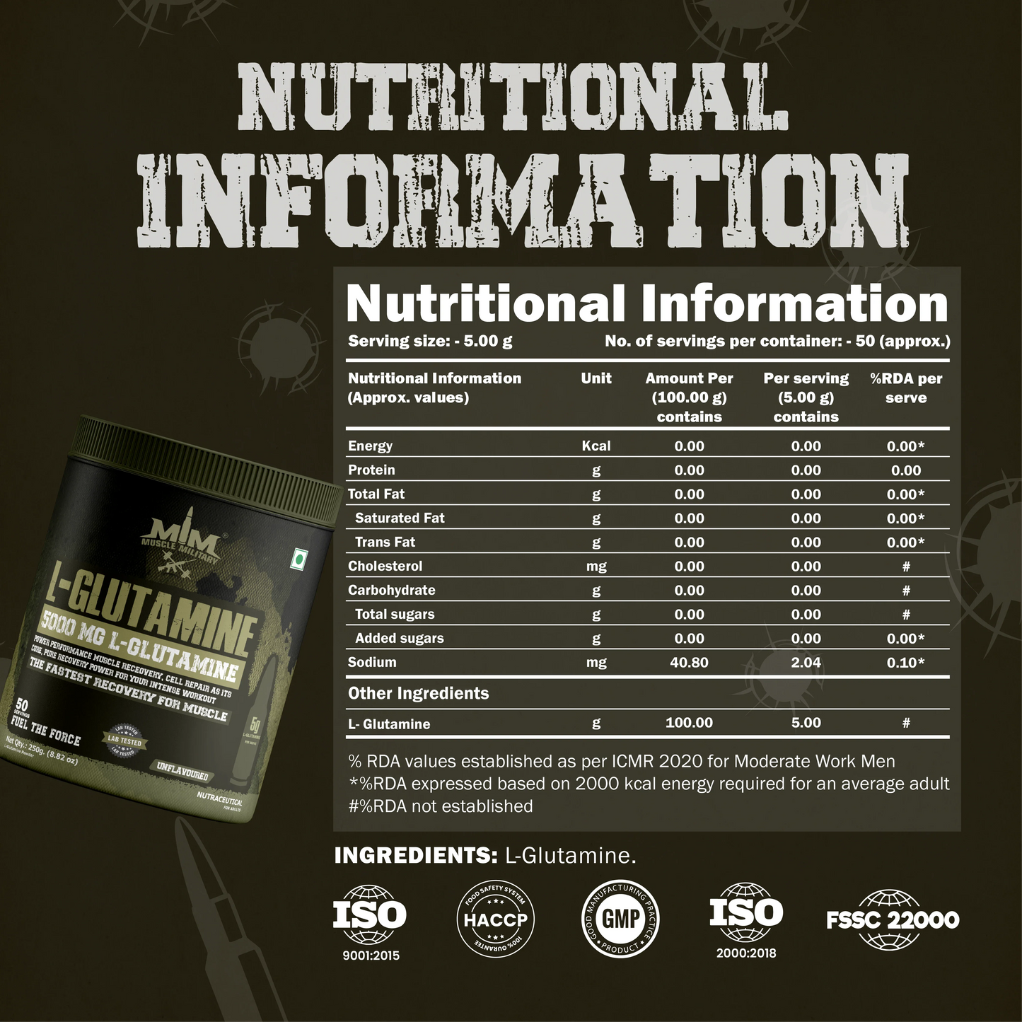 5000 MG L-Glutamine
