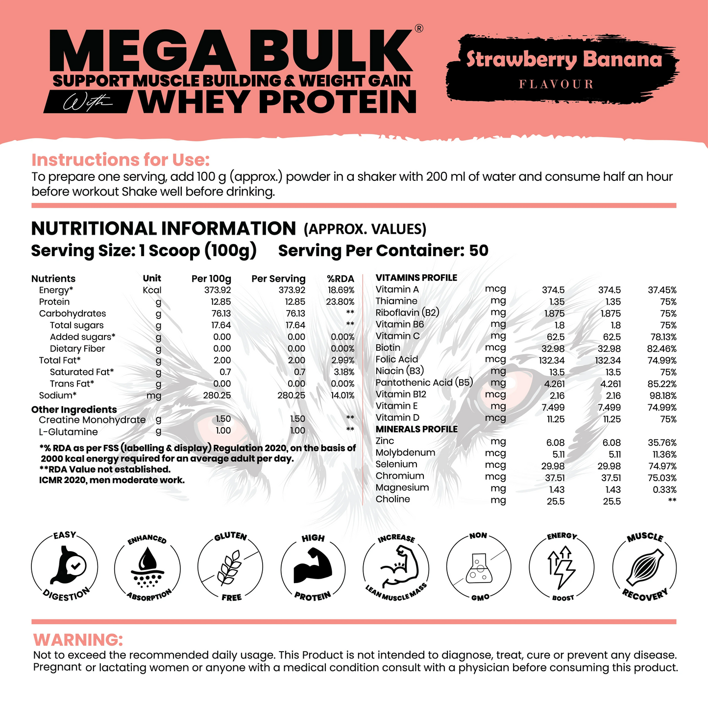 Mega Bulk Mass Gainer With Whey Protein
