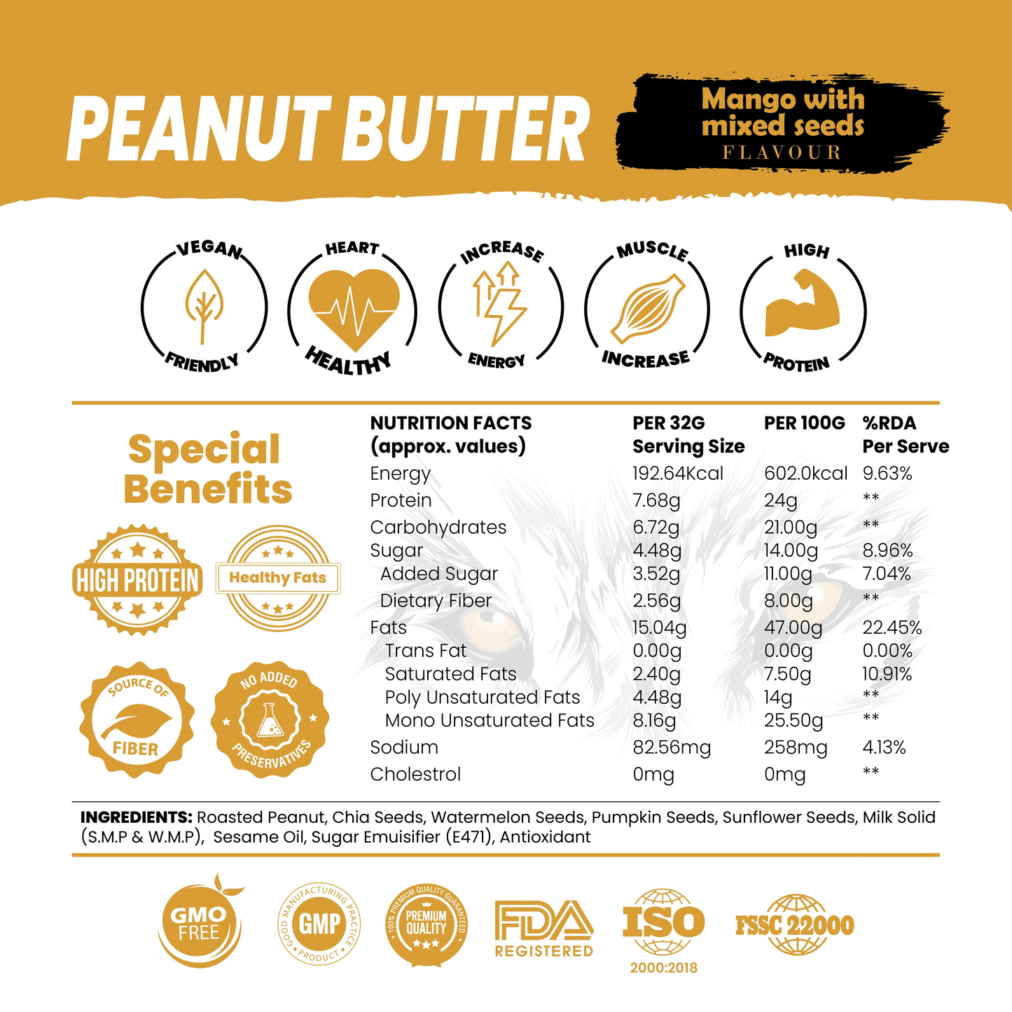 Mango Peanut Butter with Mixed Seeds