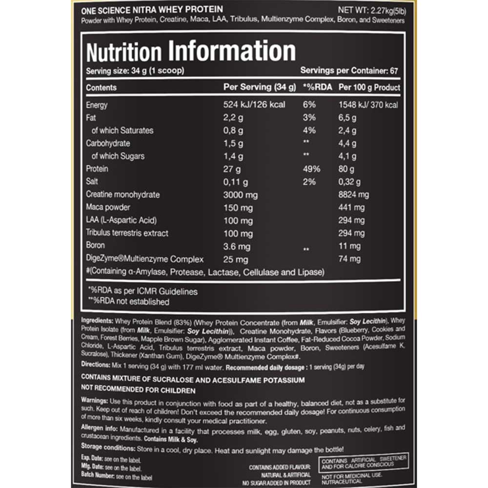 One Science Nitra Whey, 2.27 kg (5 lb)