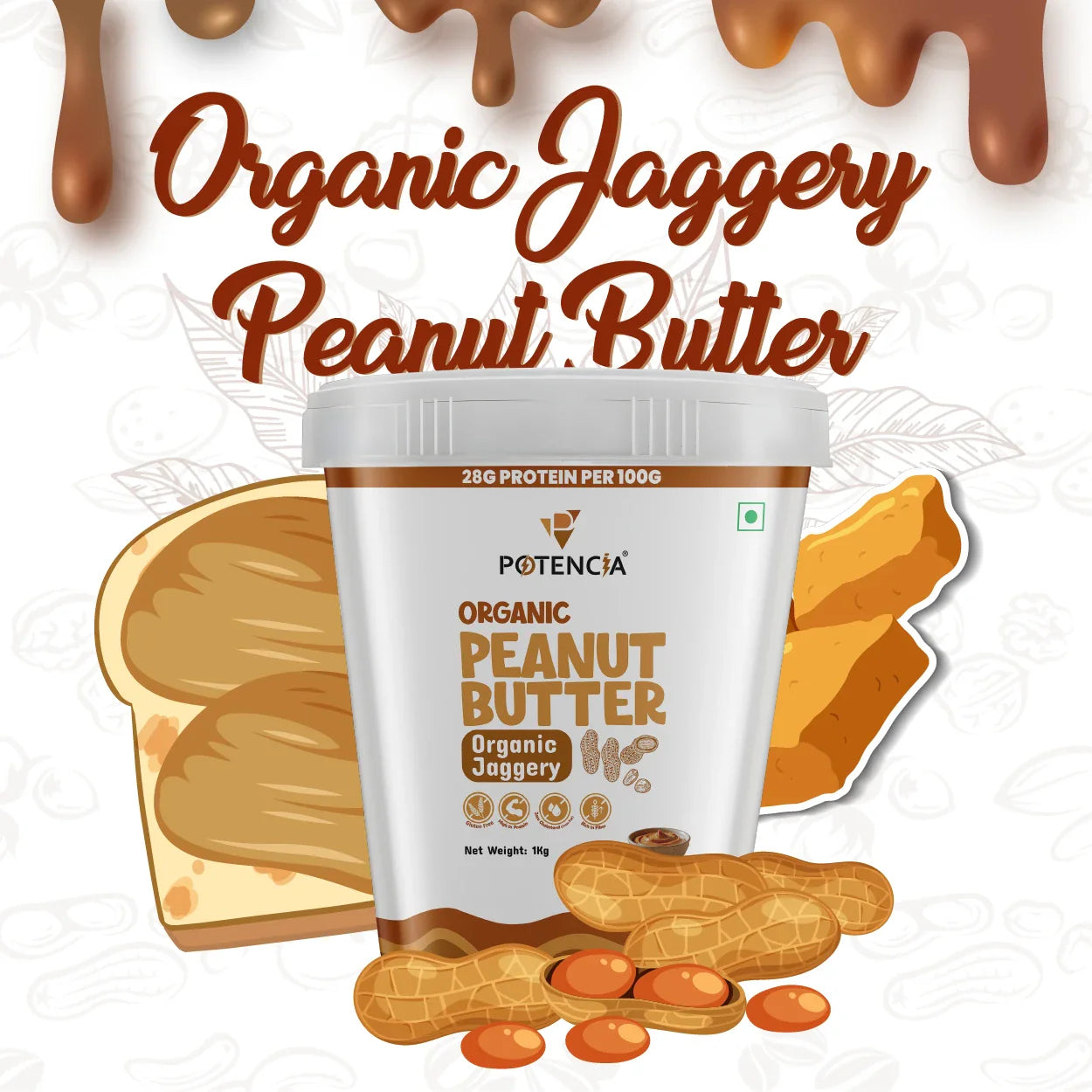 Organic Peanut Butter with Organic Jaggery 1 kg