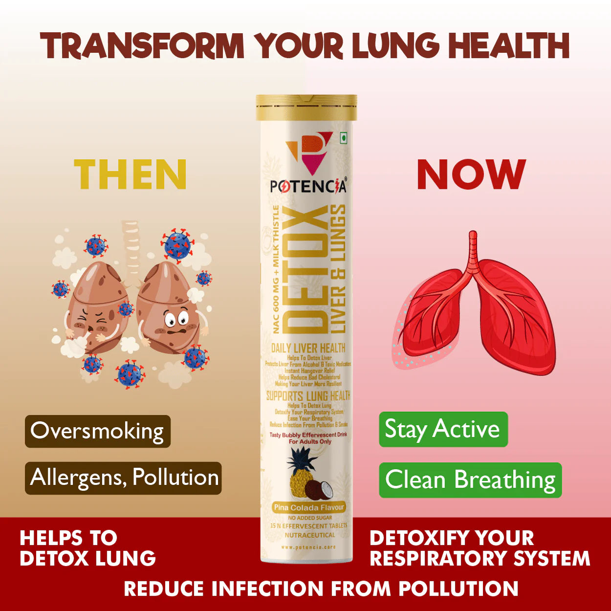 Pack of 3 Detox Liver & Lungs Pinacolada