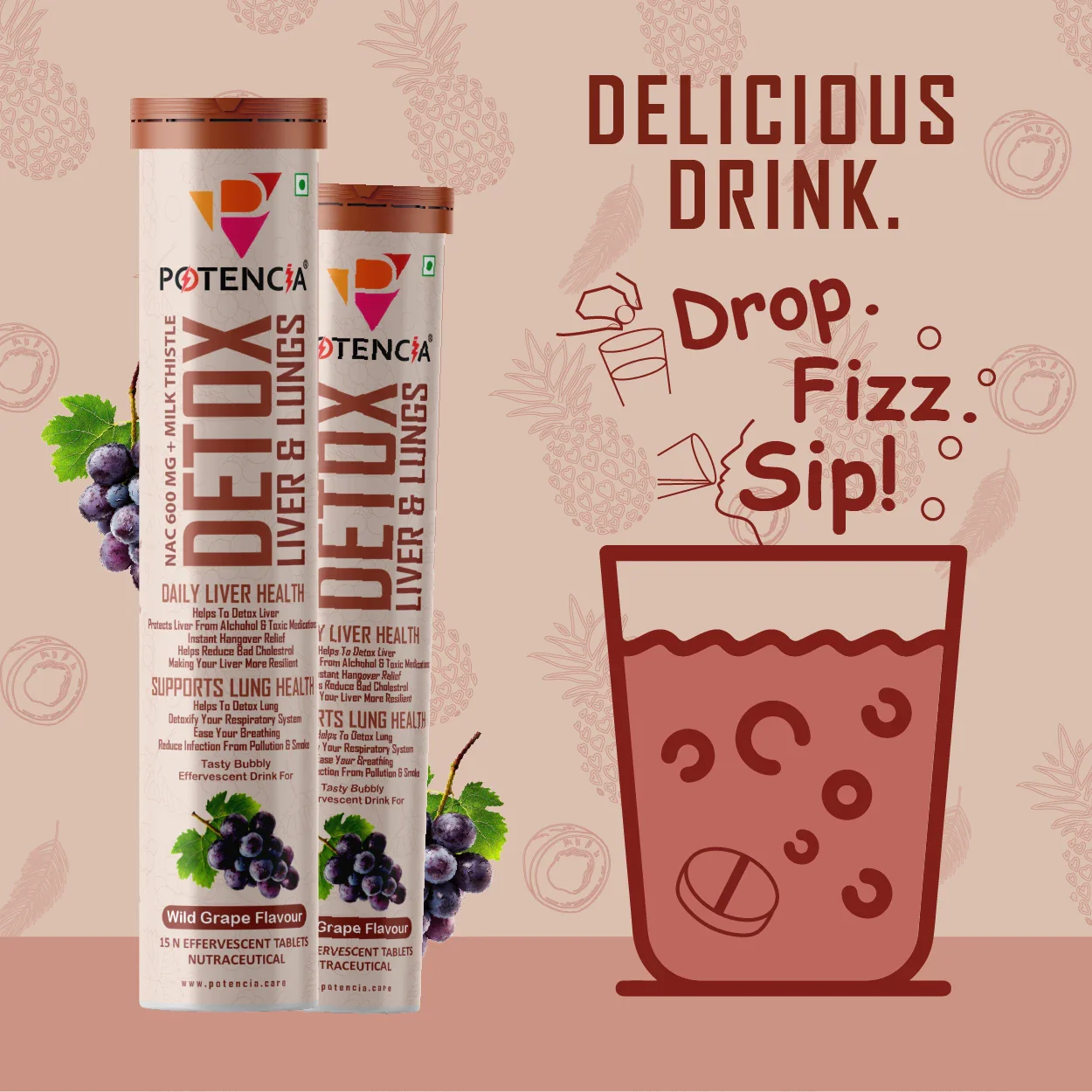 Pack of 6 Detox Liver & Lungs Wild Grape
