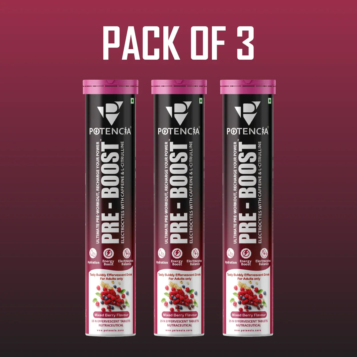 Pack of 3 Pre-Boost Mixed Berry