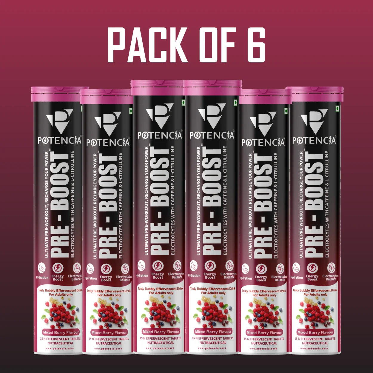 Pack of 6 Pre-Boost Mixed-Berry