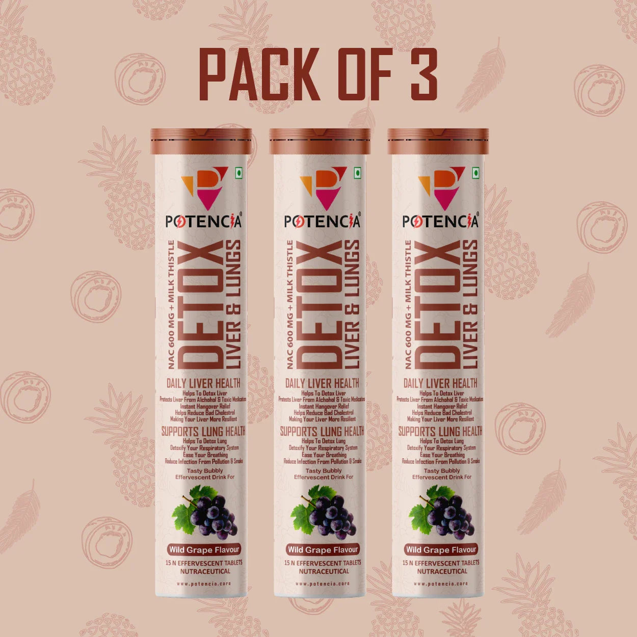 Pack of 3 Detox Liver & Lungs Wild Grape