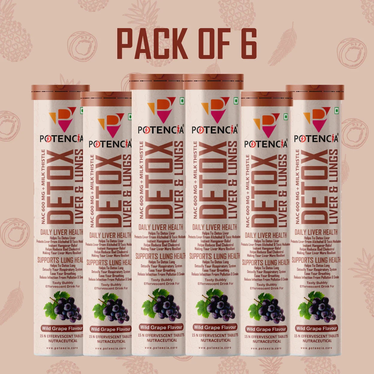Pack of 6 Detox Liver & Lungs Wild Grape