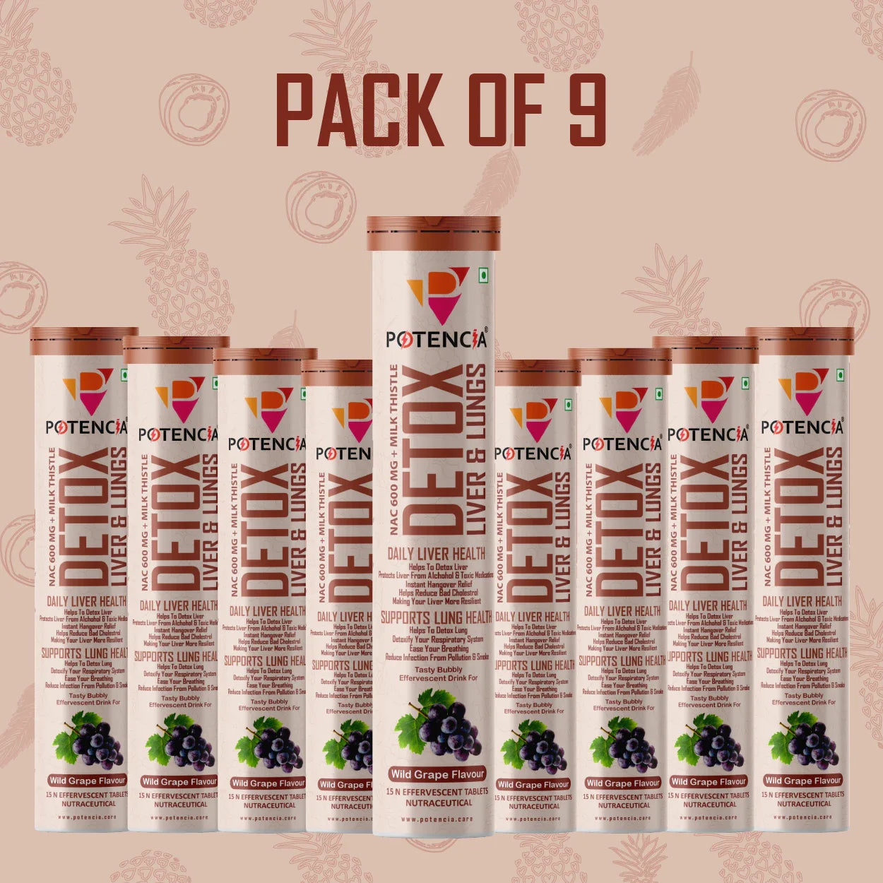 Pack of 9 Detox Liver & Lungs Wild Grape
