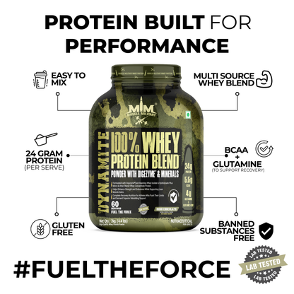 Dynamite 100% Whey Protein | Bcaa + Glutamine