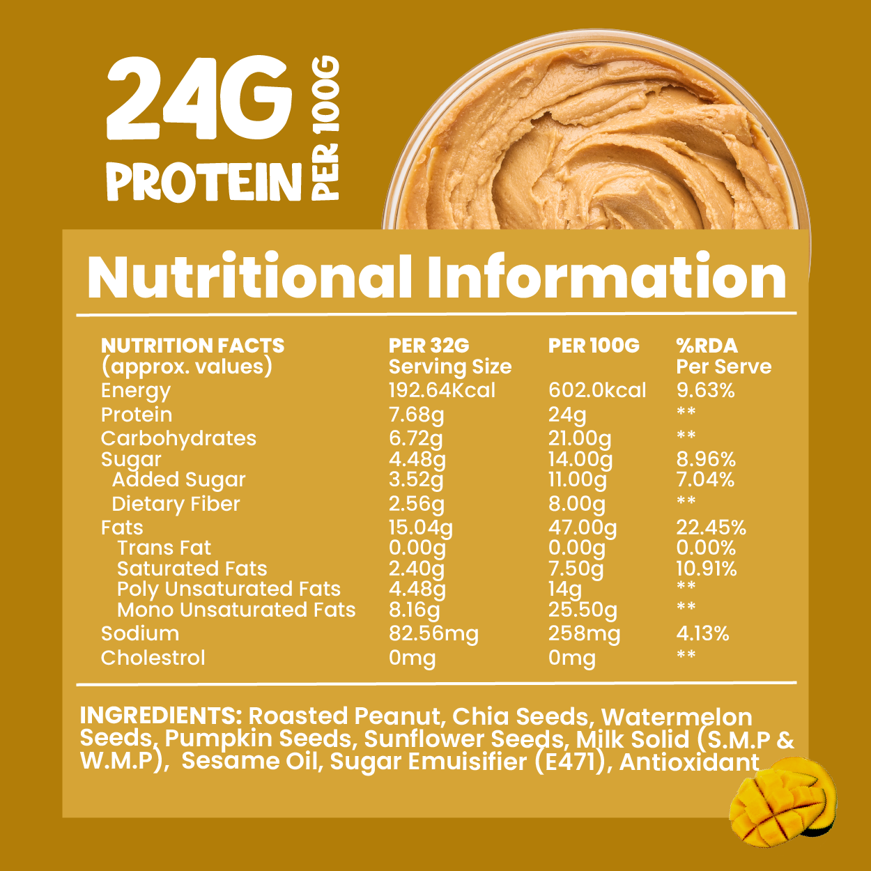 Peanut Butter Mango with Mixed Seeds 1kg