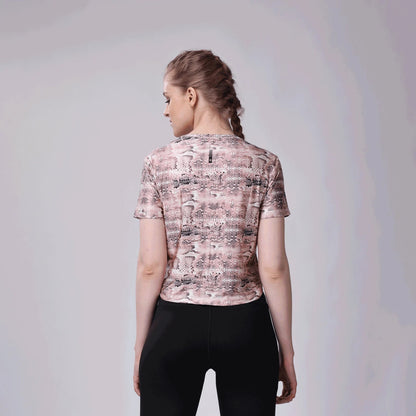 Girls Moisture Socker Snake Print Cropped Top