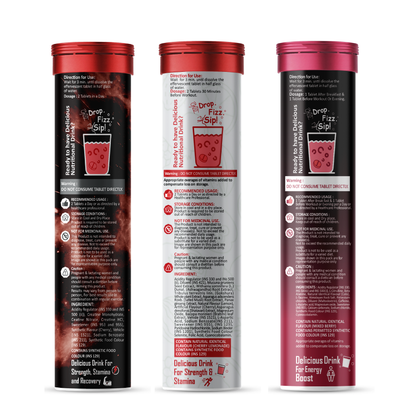 Potencia Testo & ATP Power Pre-Workout Kit | ATP Power + Testosterone Booster + Pre-Boost | Effervescent Tablets | Pack of 3 (45 Tablets)