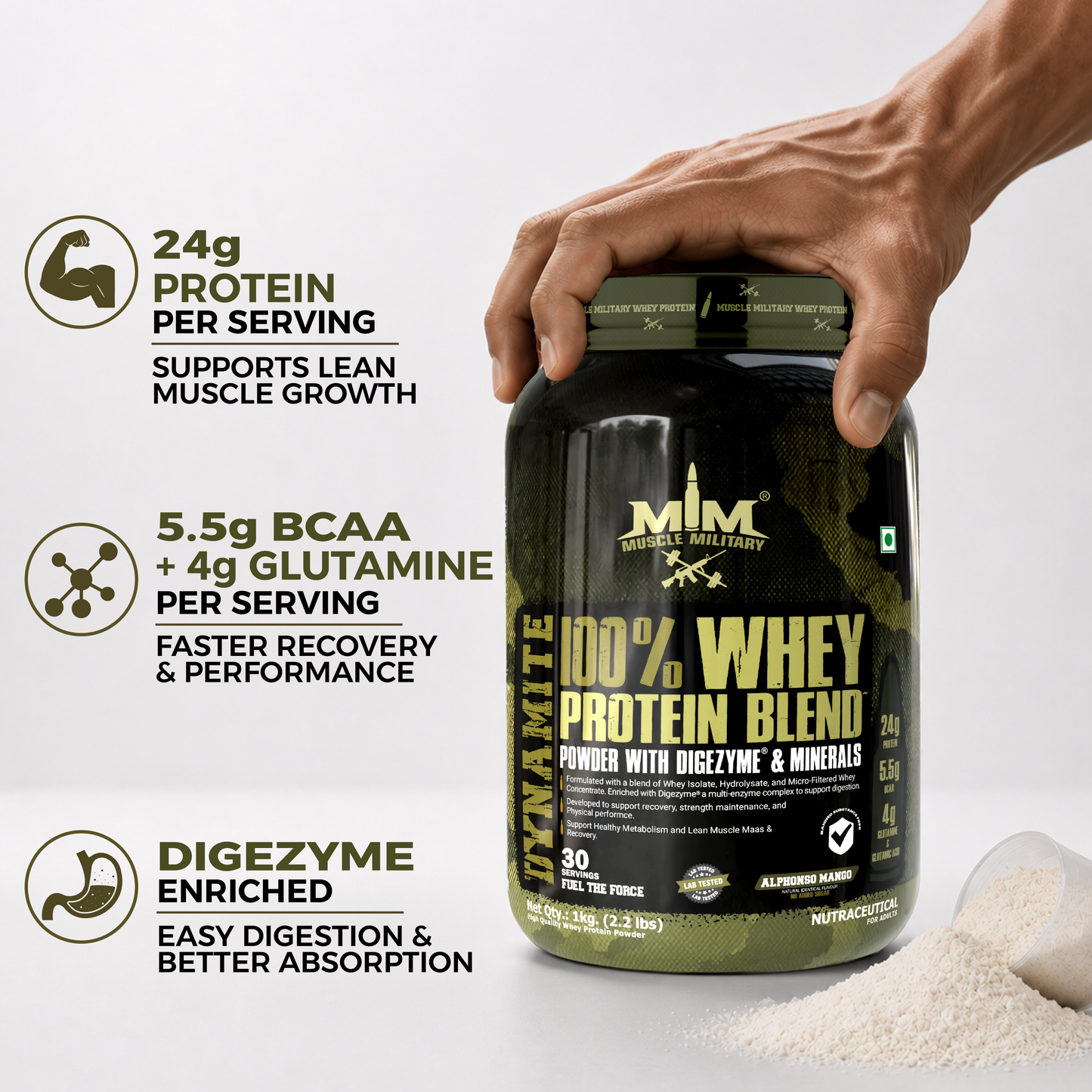 Dynamite 100% Whey Protein | Bcaa + Glutamine