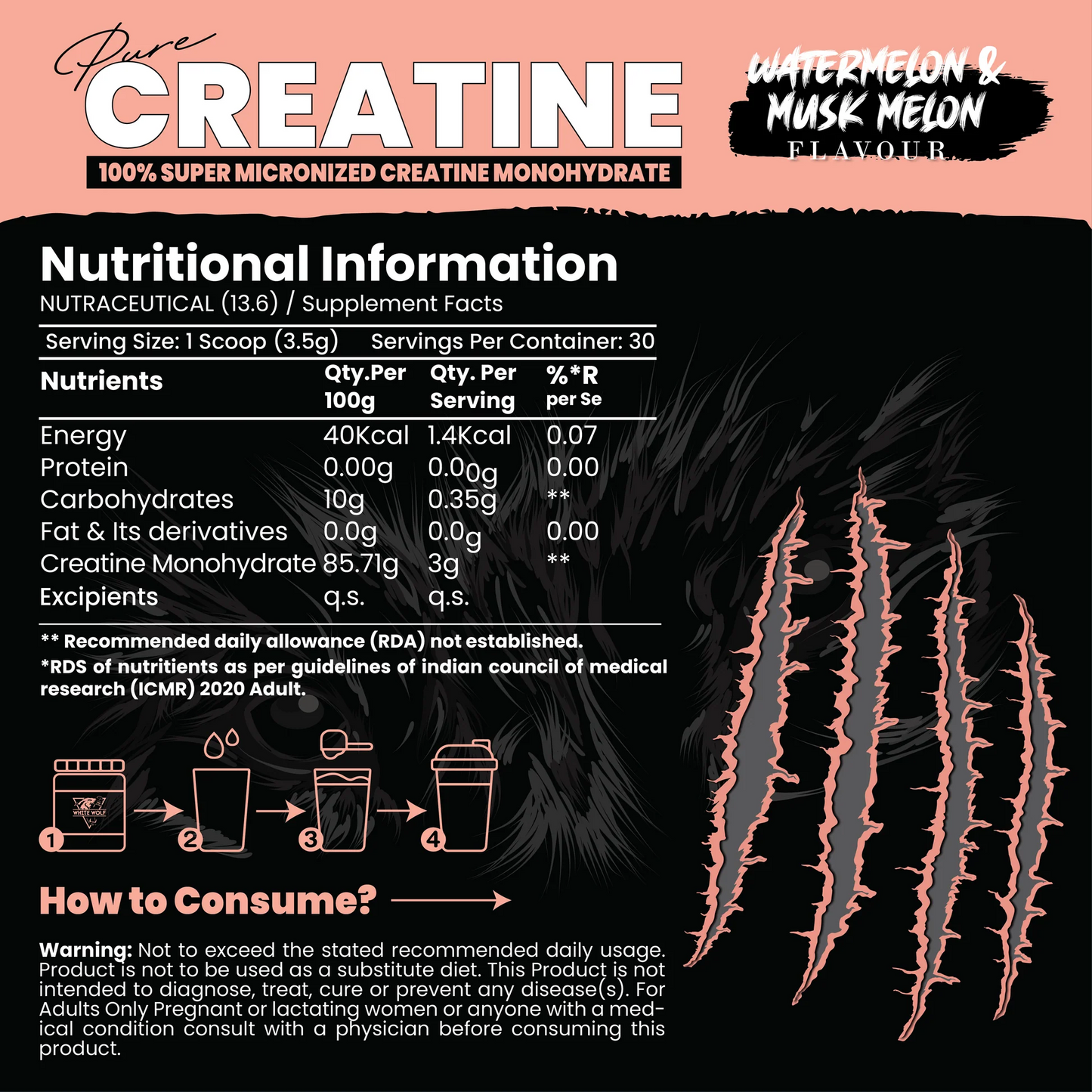 Pure Range Creatine Monohydrate Flavoured