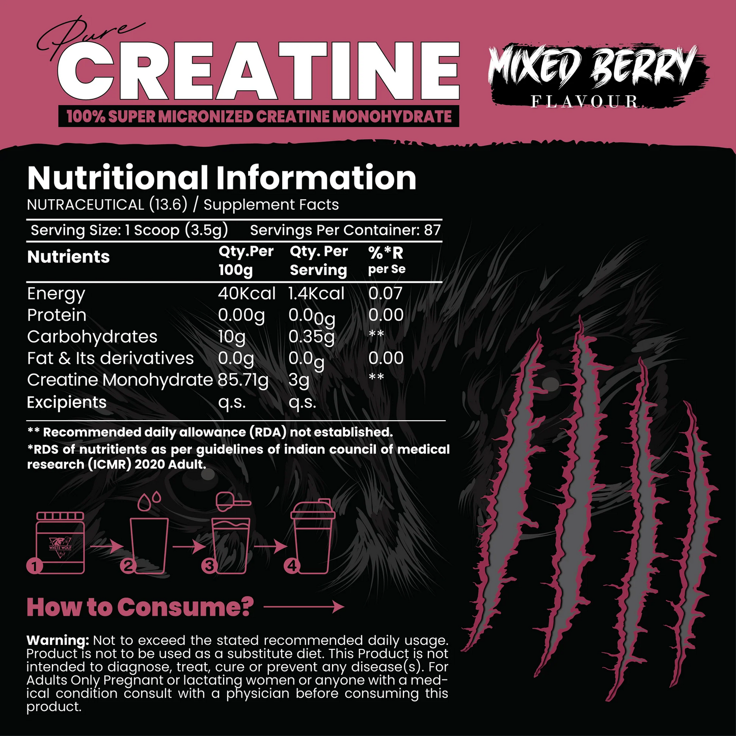 Pure Range Creatine Monohydrate Flavoured