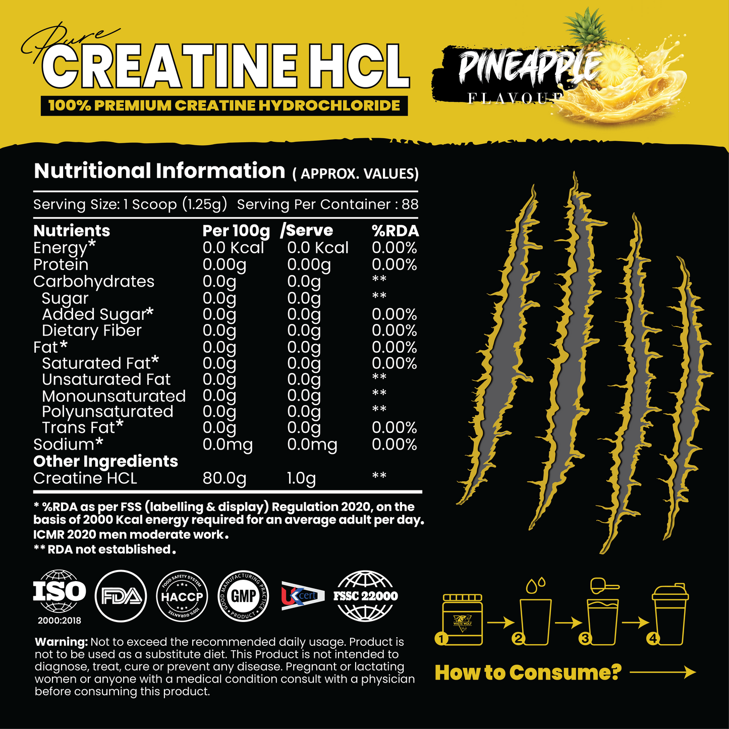 Pure Range Creatine HCL Hydrochloride