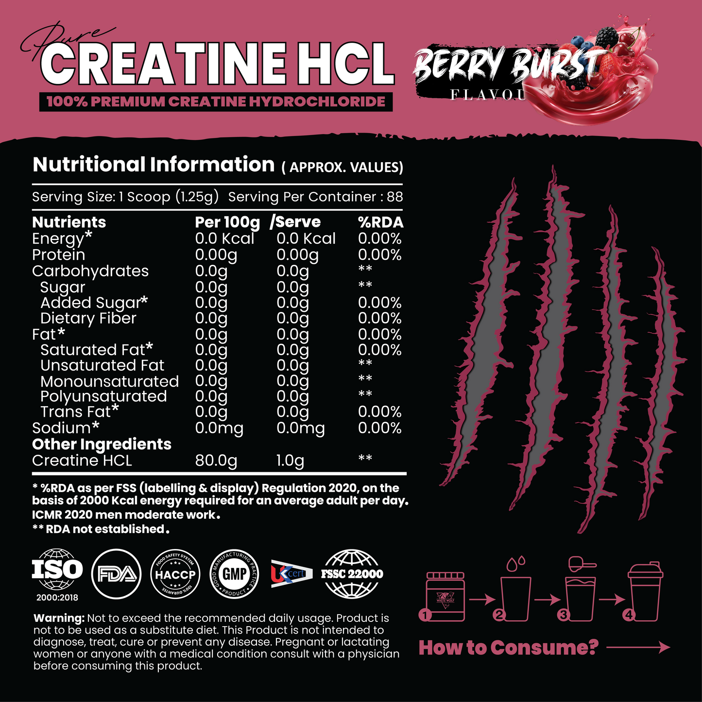 Pure Range Creatine HCL Hydrochloride