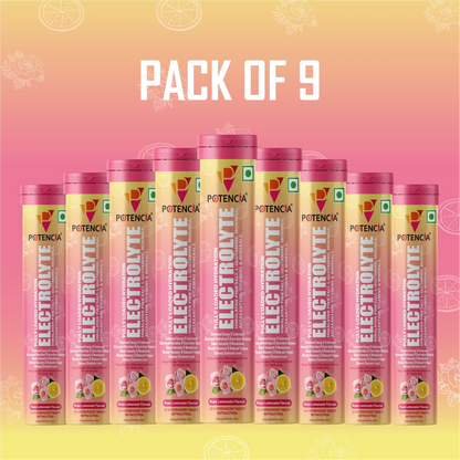Pack of 9 Electrolyte Rose Lemonade