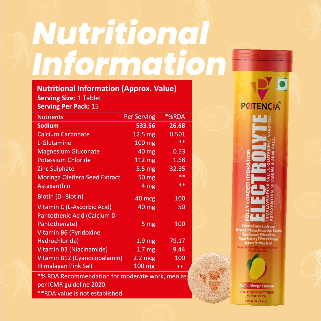 Pack Of 9 Electrolyte Toffee Mango