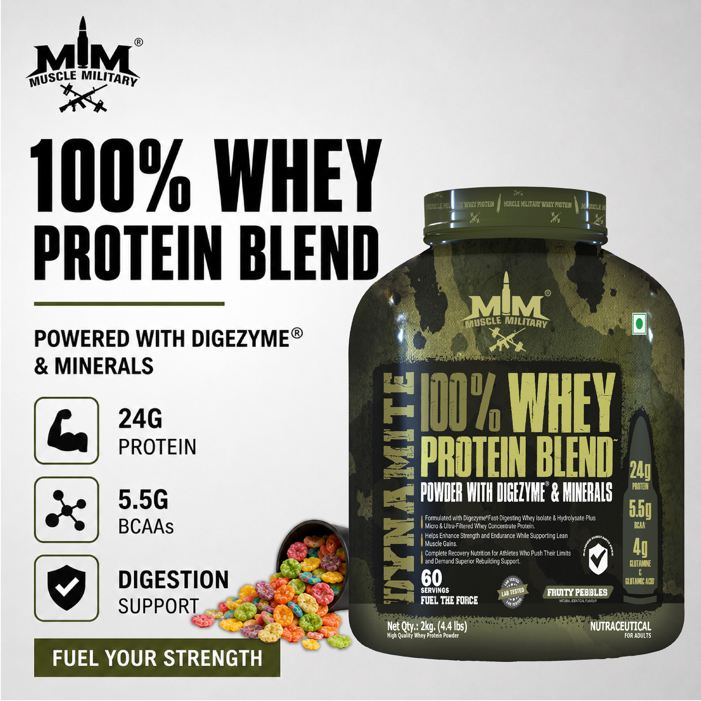 Dynamite 100% Whey Protein | Bcaa + Glutamine