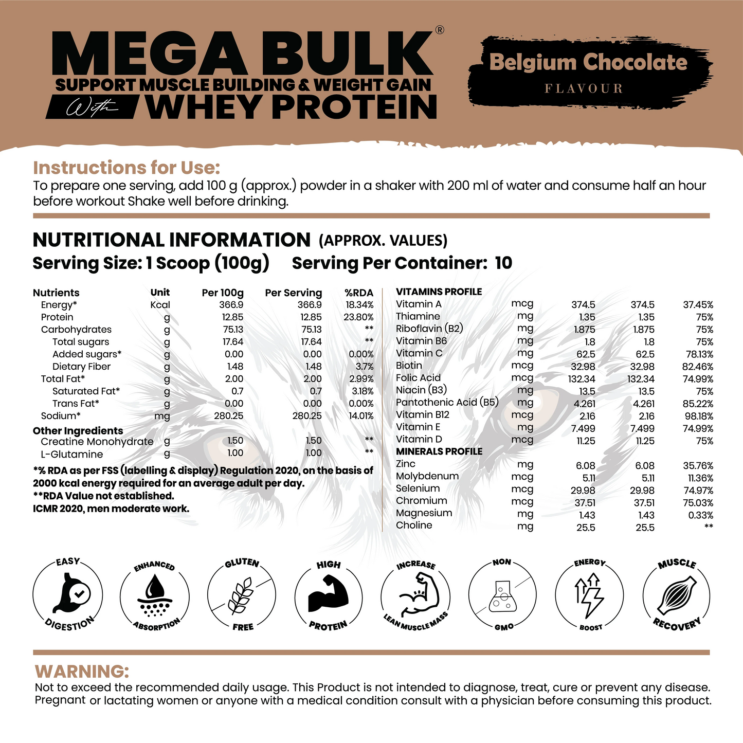 Mega Bulk Mass Gainer With  Whey Protein