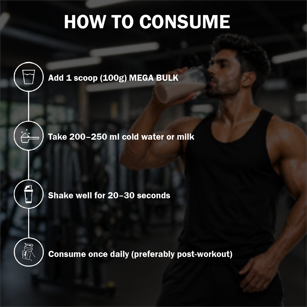 Mega Bulk Mass Gainer With  Whey Protein