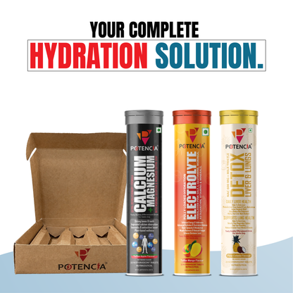 Potencia's Hydration & Restore Kit | India's Advanced Daily Hydration, Electrolyte & Recovery Support Stack