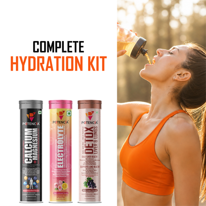 Potencia's Hydration & Restore Kit | India's Advanced Daily Hydration, Electrolyte & Recovery Support Stack