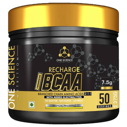 One Science Recharge BCAA, 375 g (0.826 lb), 50 Servings,