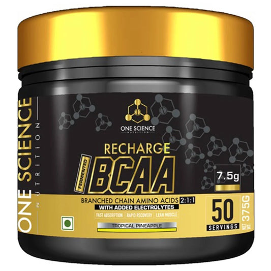 One Science Recharge BCAA, 375 g (0.826 lb), 50 Servings,