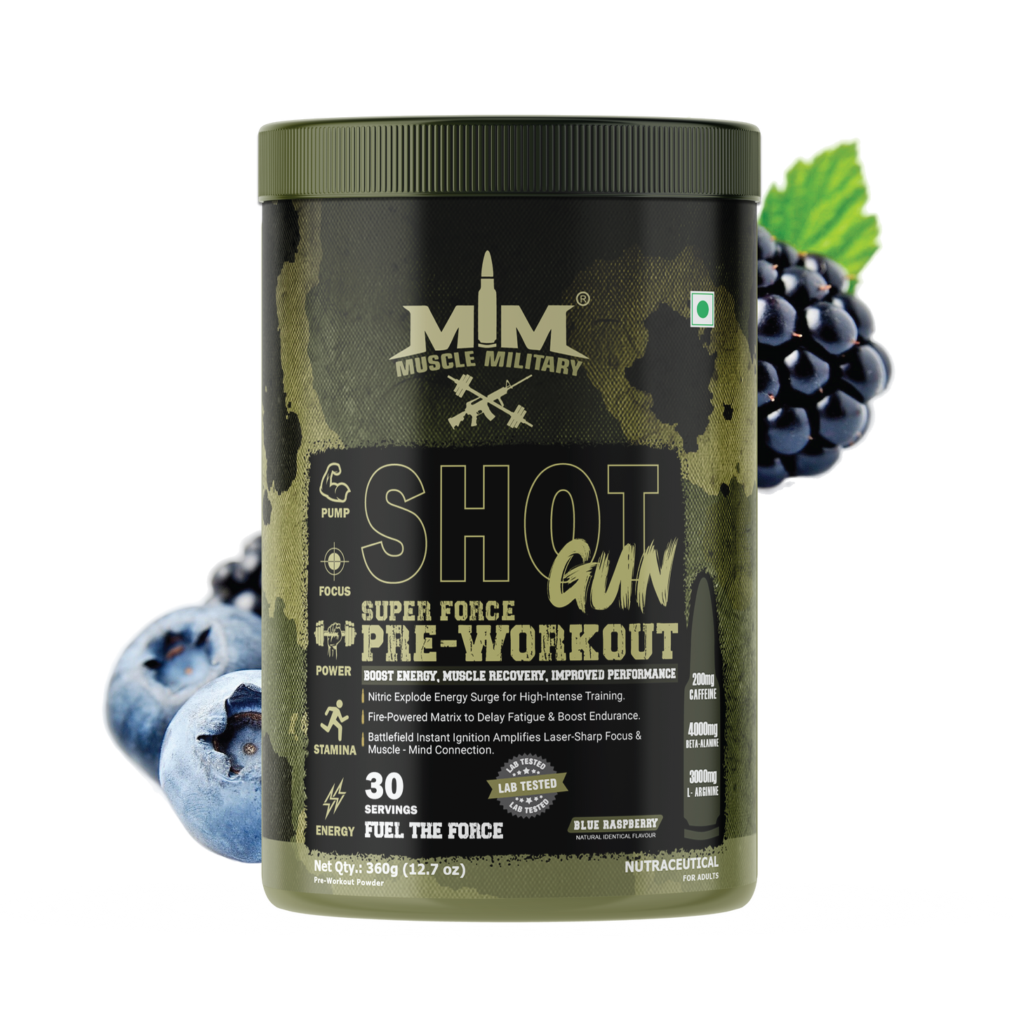 Shot Gun Pre-Workout (Super Force) | 12g/Serve | 30 Servings