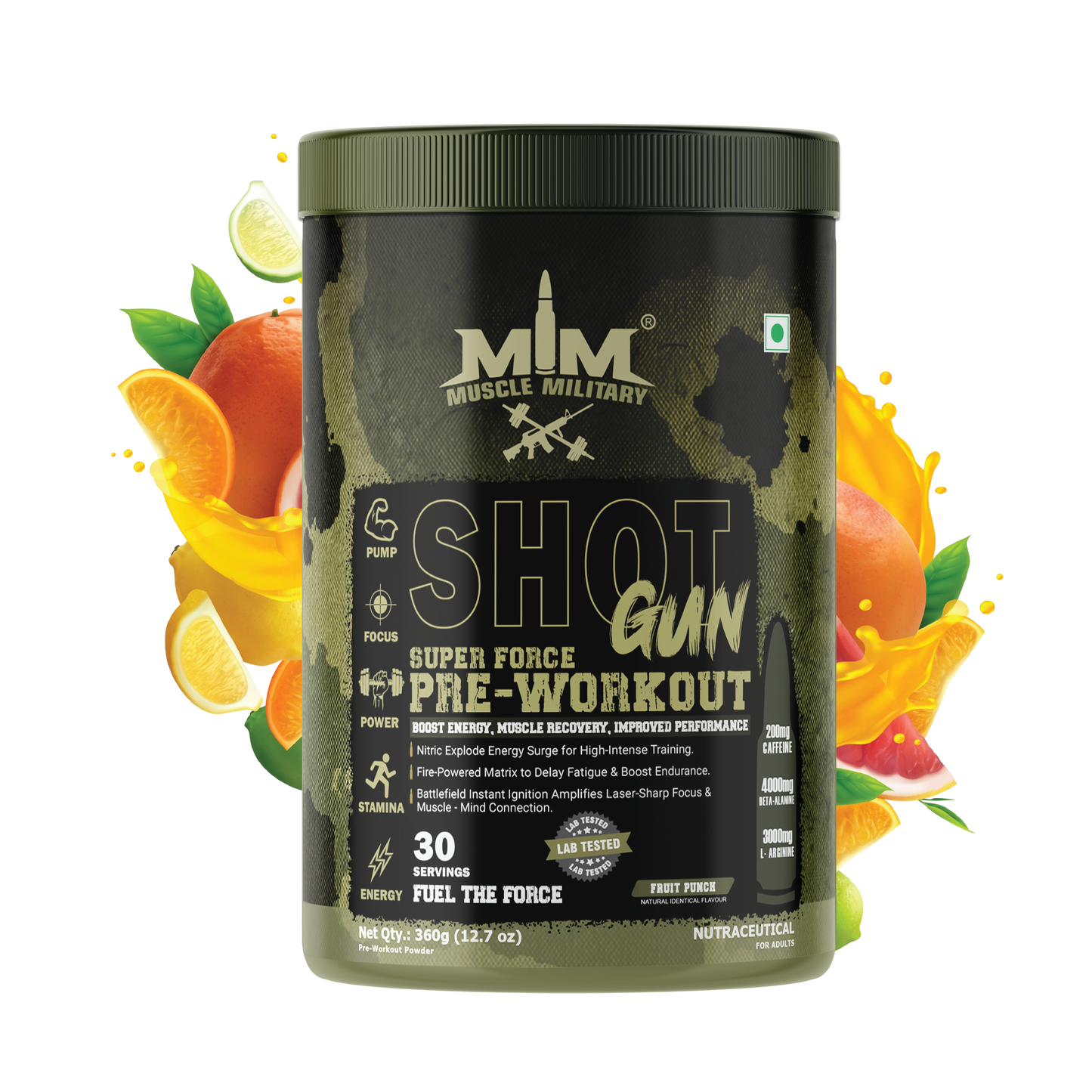 Shot Gun Pre-Workout (Super Force) | 12g/Serve | 30 Servings