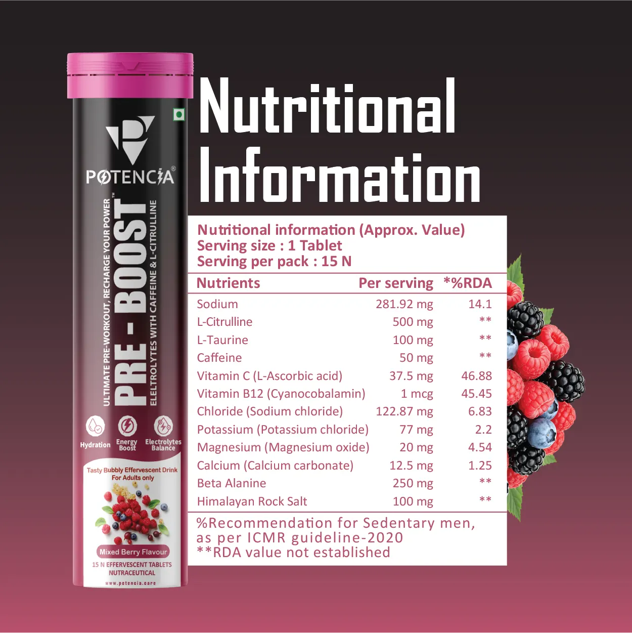 Pack of 3 Pre-Boost Mixed Berry