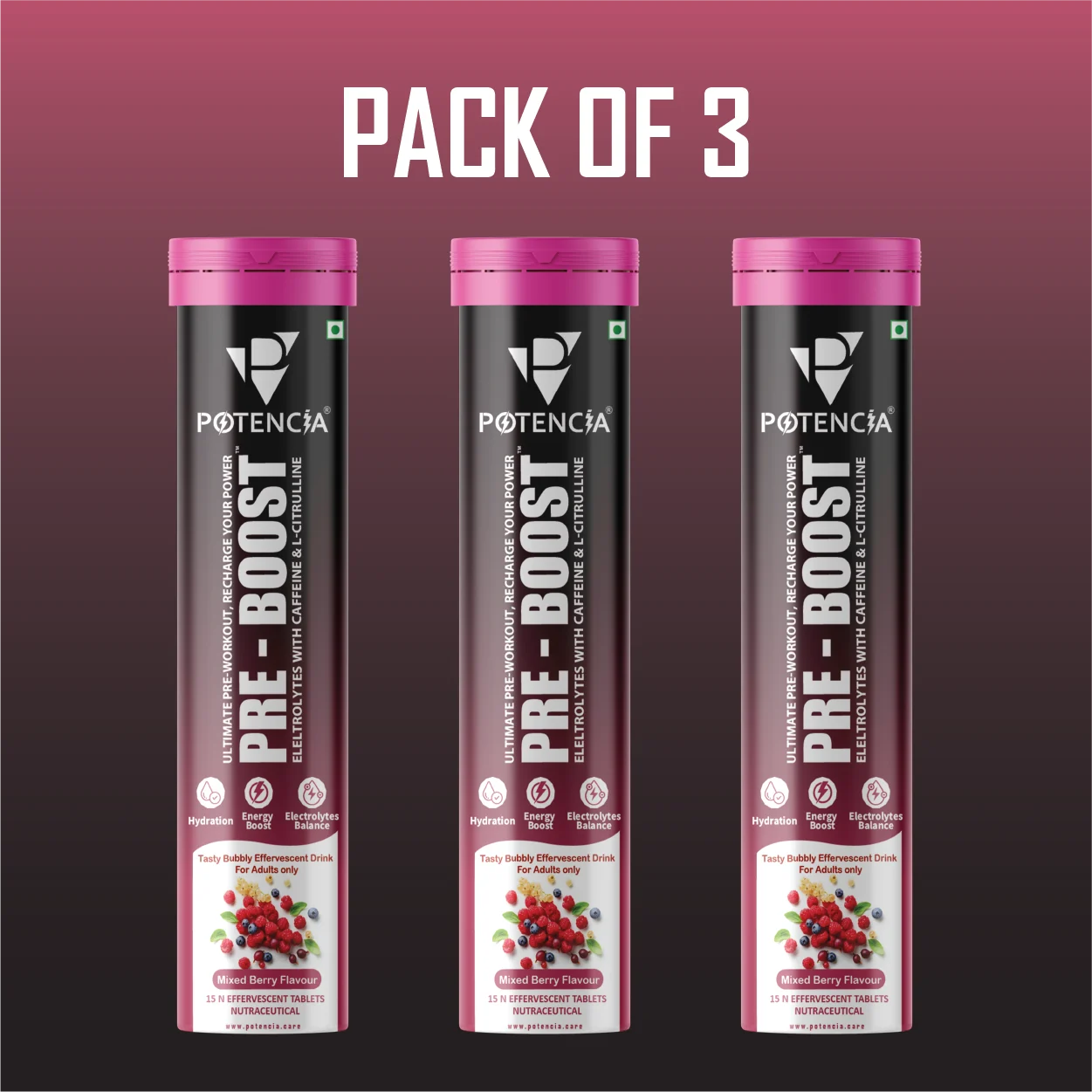 Pack of 3 Pre-Boost Mixed Berry
