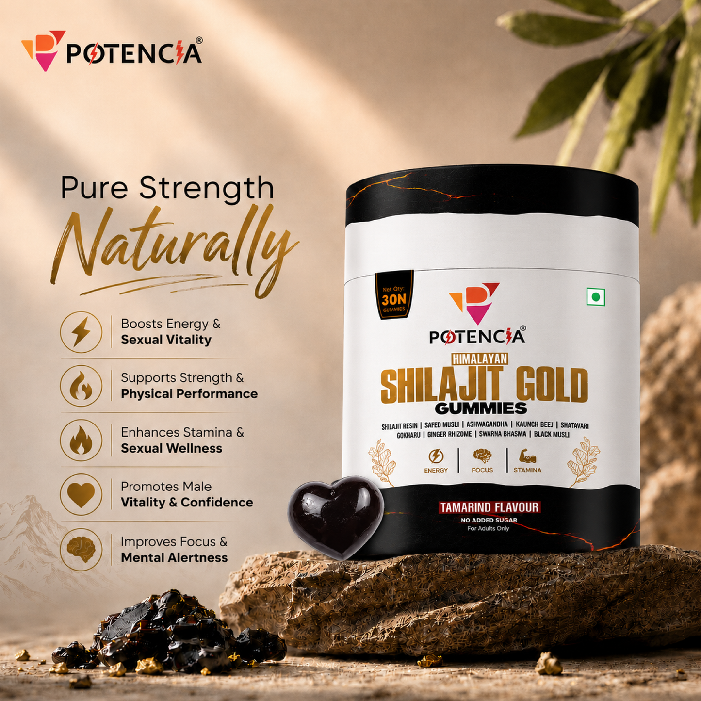 Potencia's Himalayan Shilajit Gold Gummies