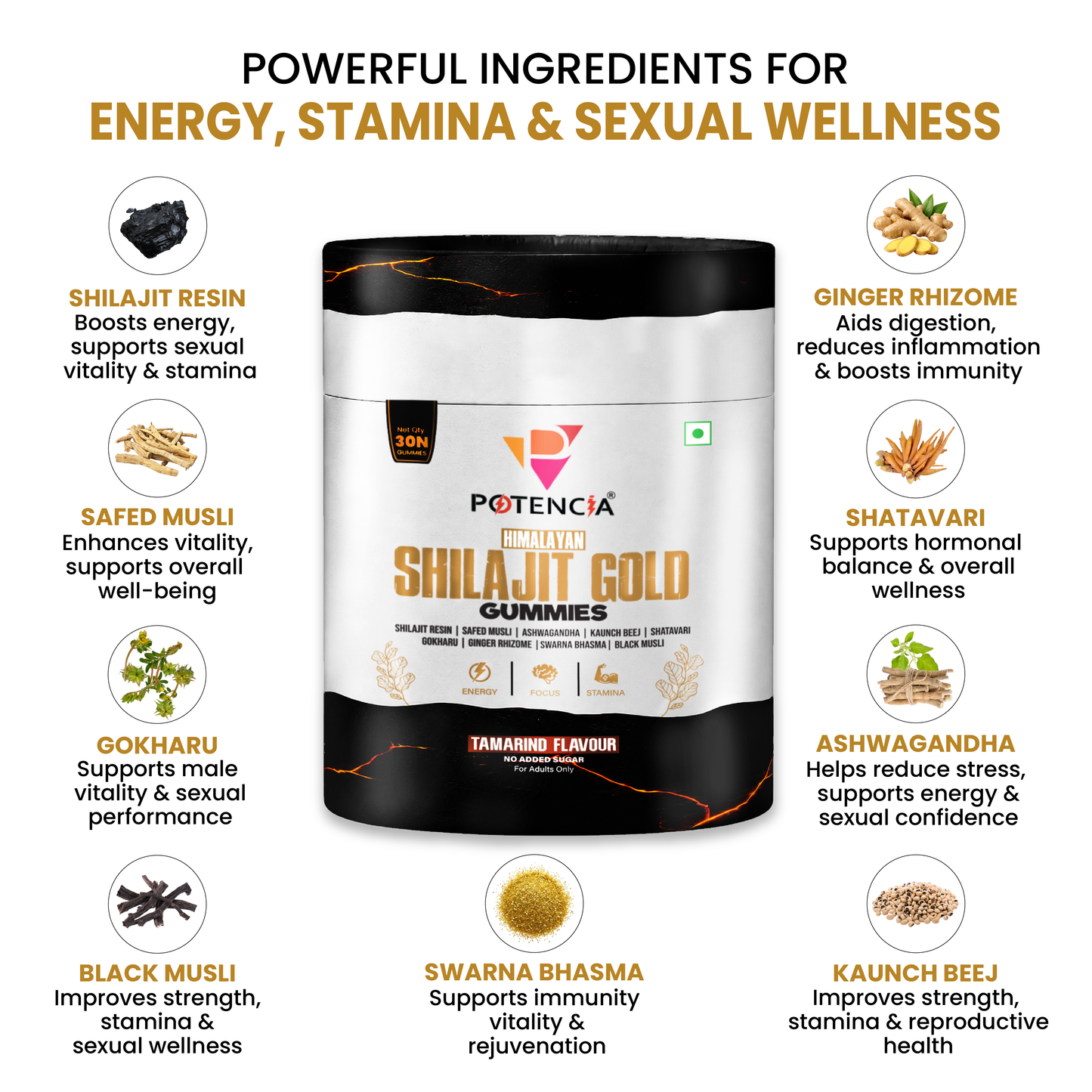 Potencia's Himalayan Shilajit Gold Gummies