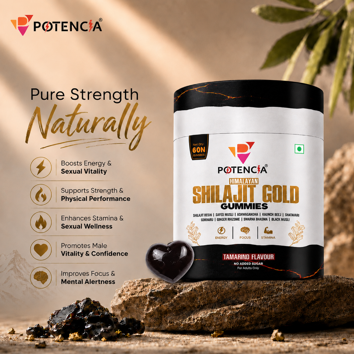Potencia's Himalayan Shilajit Gold Gummies
