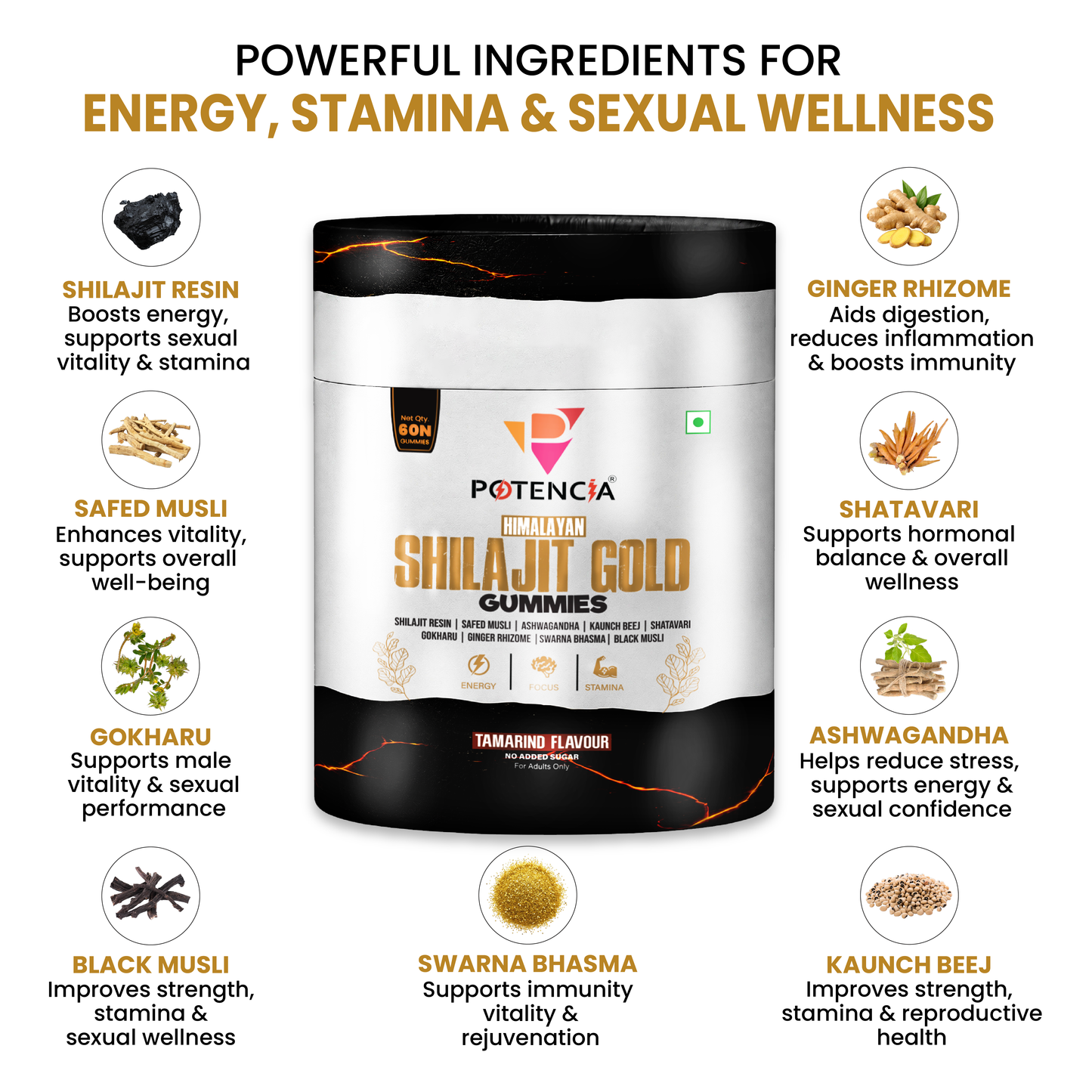 Potencia's Himalayan Shilajit Gold Gummies
