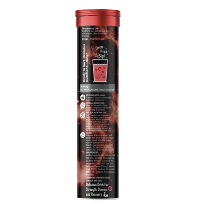 Potencia (Pack of 3) ATP Power Creatine Supplement | Creatine Monohydrate + HCL + Nitrate | Strength & Performance Support | Cherry Candy Flavour | Effervescent Tablets