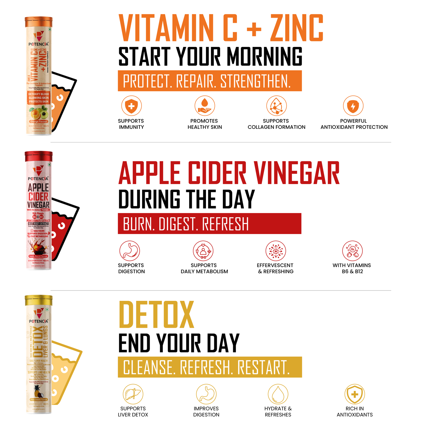 Potencia Longevity & Forever Active Trio Kit Immunity | Detox | Daily Wellness