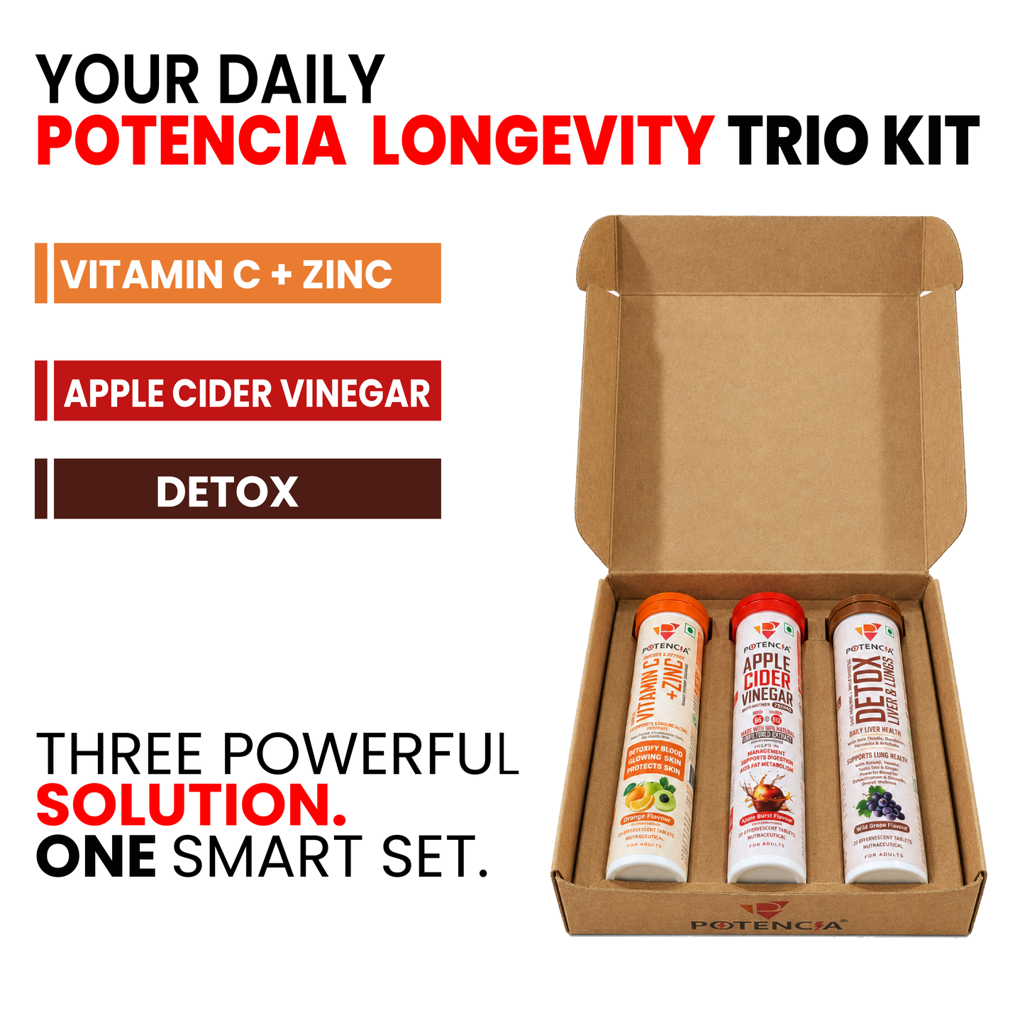 Potencia Longevity & Forever Active Trio Kit Immunity | Detox | Daily Wellness