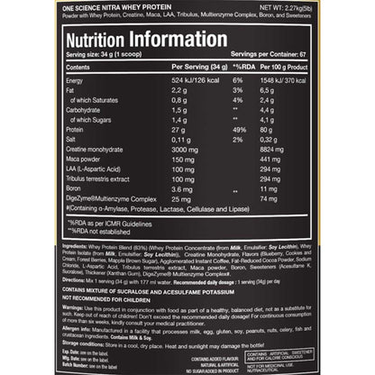 One Science Nitra Whey, 2.27 kg (5 lb)