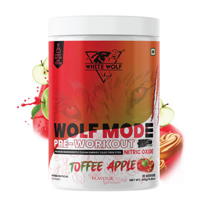 White Wolf - WOLF MODE PreWorkout With Nitric Oxide 15.5G/Serve | Power Mode On | Fuel Your Muscle | Pump Your Muscle 481G Pack
